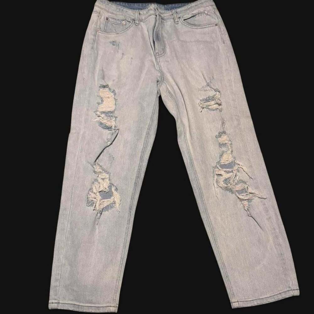 Wild Fable Light Wash Distressed Mom Jeans